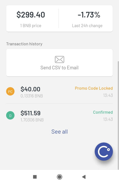 Transfer BNB from Binance.sg to Binance to Celsius